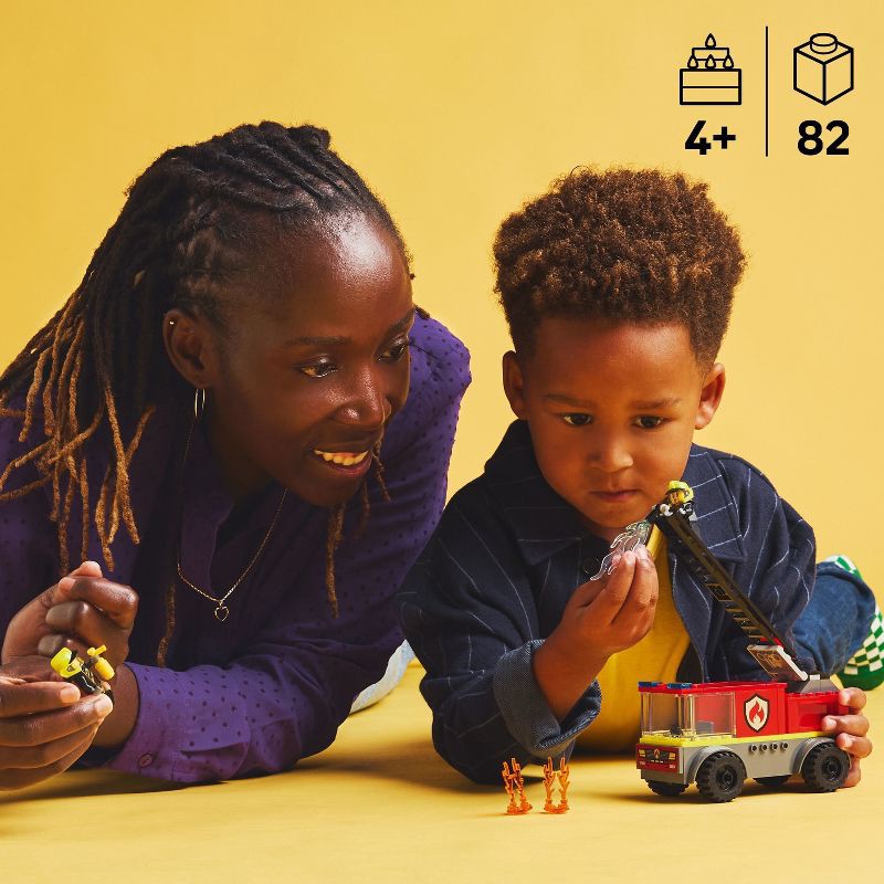 slide 2 of 6, LEGO City Fire Ladder Truck Toddler Building Toy with 2 Firefighter Minifigures 60463, 1 ct