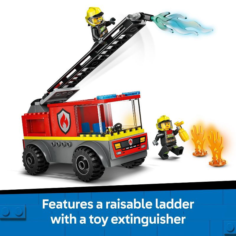 slide 5 of 6, LEGO City Fire Ladder Truck Toddler Building Toy with 2 Firefighter Minifigures 60463, 1 ct
