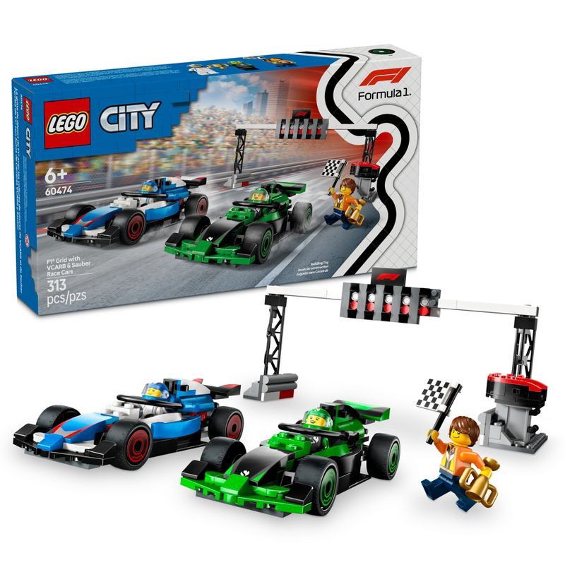 slide 1 of 6, LEGO City F1 Grid with VCARB & Sauber Race Cars Toy 60474, 1 ct