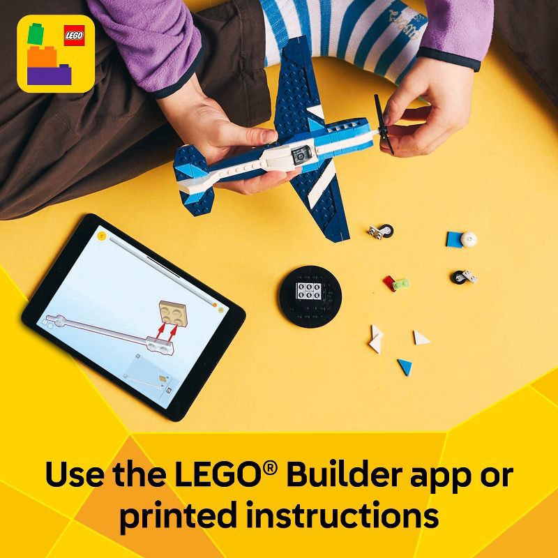 slide 6 of 6, LEGO Creator 3 in 1 Aircraft Race Plane Building Toy with 3 Options Fighter Jet or Helicopter 31160, 1 ct