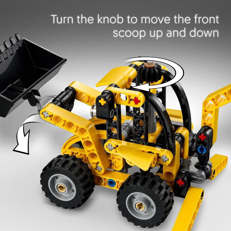 slide 3 of 7, LEGO Technic Backhoe Loader Construction Toy with Back Digger, Scoop & Outriggers 42197, 1 ct