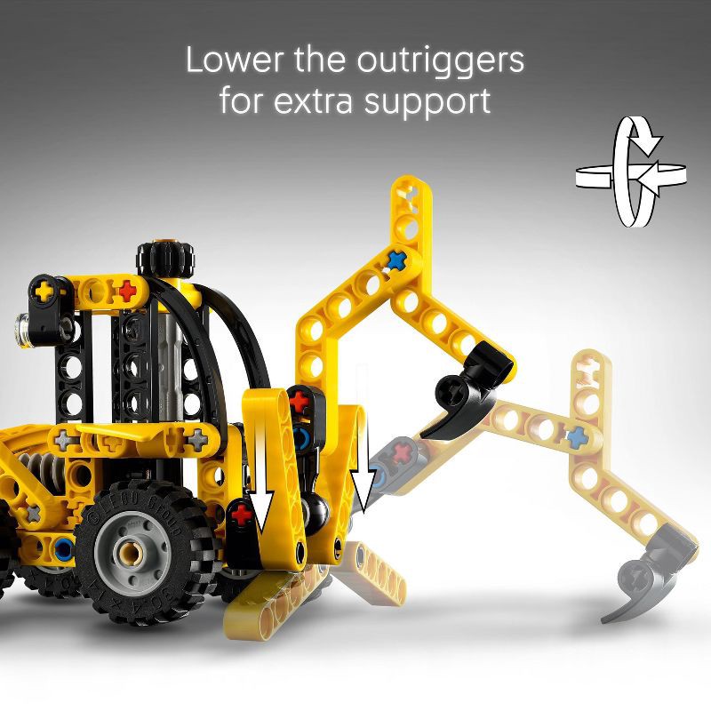 slide 4 of 7, LEGO Technic Backhoe Loader Construction Toy with Back Digger, Scoop & Outriggers 42197, 1 ct
