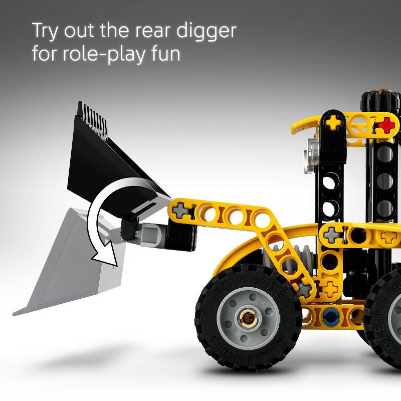 slide 5 of 7, LEGO Technic Backhoe Loader Construction Toy with Back Digger, Scoop & Outriggers 42197, 1 ct