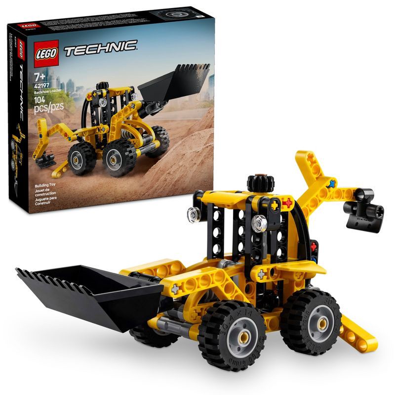 slide 1 of 7, LEGO Technic Backhoe Loader Construction Toy with Back Digger, Scoop & Outriggers 42197, 1 ct