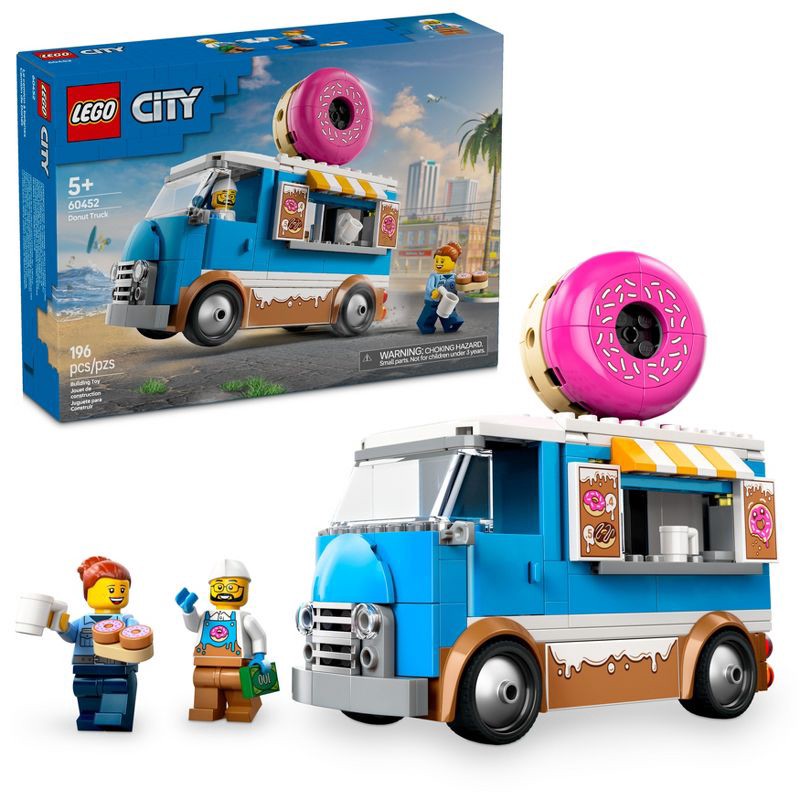 slide 1 of 7, LEGO City Donut Truck Building Toy, Mobile Donut Stand 60452, 1 ct