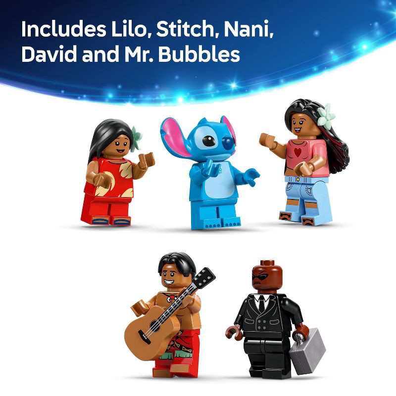slide 6 of 6, LEGO Disney Lilo and Stitch Beach House Building Toy with 5 Minifigures 43268, 1 ct