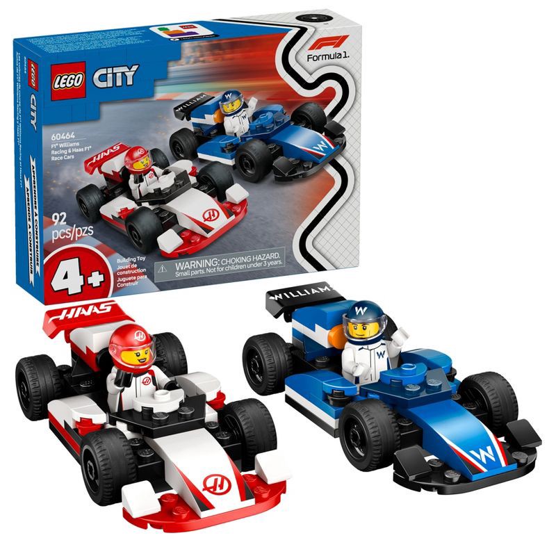 slide 1 of 6, LEGO City F1 Williams Racing & Haas F1 Race Cars Preschool Toy 60464, 1 ct