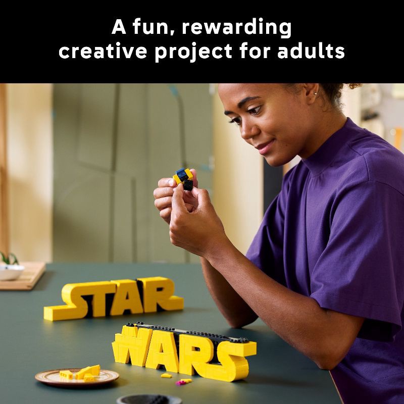 slide 3 of 7, LEGO Star Wars Brick-Built Star Wars Logo, Collectible Building Kit 75407, 1 ct