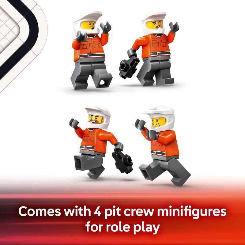 slide 6 of 6, LEGO City F1 Pit Stop & Pit Crew with Ferrari Car, Model Race Car Toy 60443, 1 ct