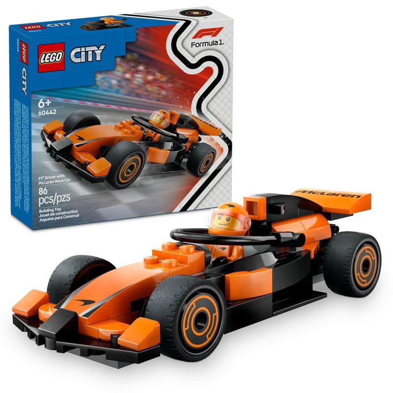 slide 1 of 7, LEGO City F1 Driver with McLaren Race Car Model Racing Playset 60442, 1 ct