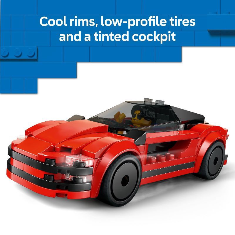 slide 3 of 7, LEGO City Red Sports Car Building Toy with Driver Minifigure 60448, 1 ct