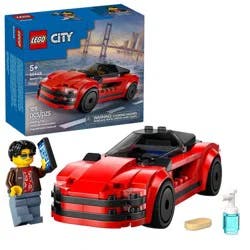 LEGO City Red Sports Car Building Toy with Driver Minifigure 60448