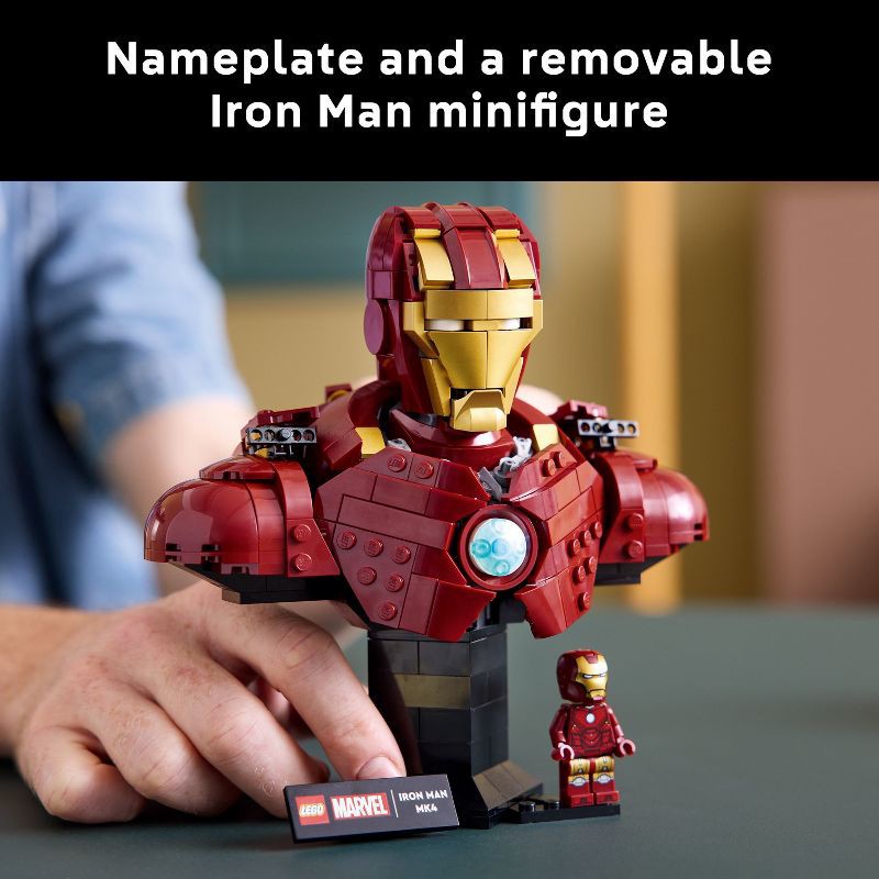slide 5 of 7, LEGO Marvel Iron Man MK4 Bust Building Kit for Adults 76327, 1 ct