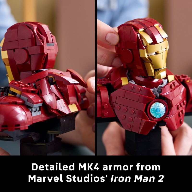 slide 6 of 7, LEGO Marvel Iron Man MK4 Bust Building Kit for Adults 76327, 1 ct