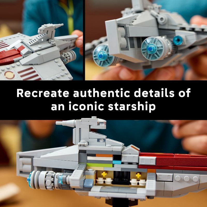 slide 4 of 7, LEGO Star Wars Acclamator-Class Assault Ship Buildable Spaceship Toy Model 75404, 1 ct