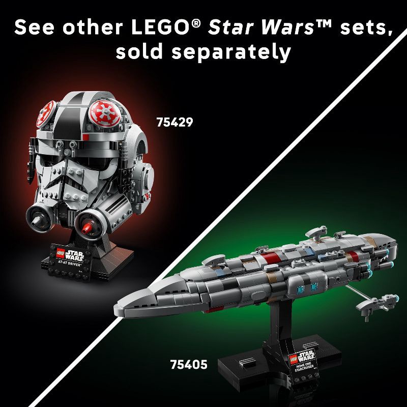 slide 7 of 7, LEGO Star Wars: The Empire Strikes Back AT-AT Driver Helmet Building Set for Adults 75429, 1 ct