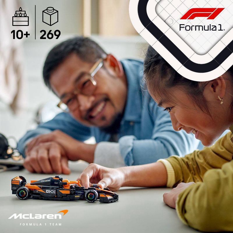 slide 2 of 7, LEGO Speed Champions McLaren F1 Team MCL38 Race Car Toy Building Set 77251, 1 ct