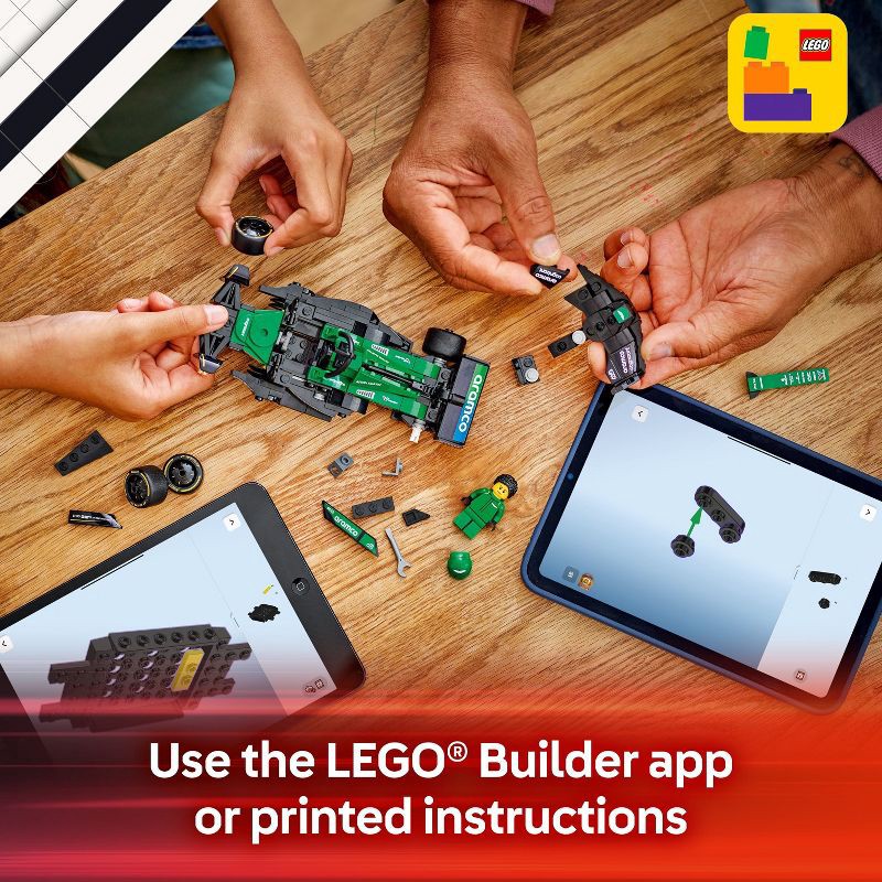 slide 6 of 7, LEGO Speed Champions Aston Martin Aramco F1 AMR24 Race Car Building Toy 77245, 1 ct