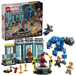 LEGO Marvel Iron Man's Laboratory: Hall of Armor Building Toy with Minifigures and a Mech 76315