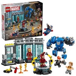 LEGO Marvel Iron Man's Laboratory: Hall of Armor Building Toy with Minifigures and a Mech 76315
