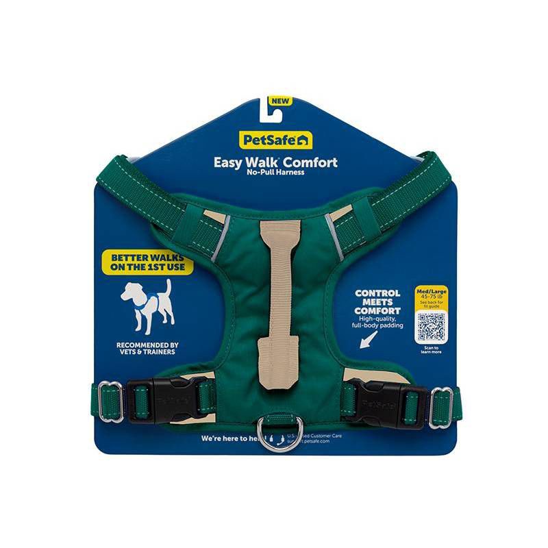 slide 2 of 8, PetSafe Comfort No Pull Adjustable Dog Harness - M - Green, 1 ct