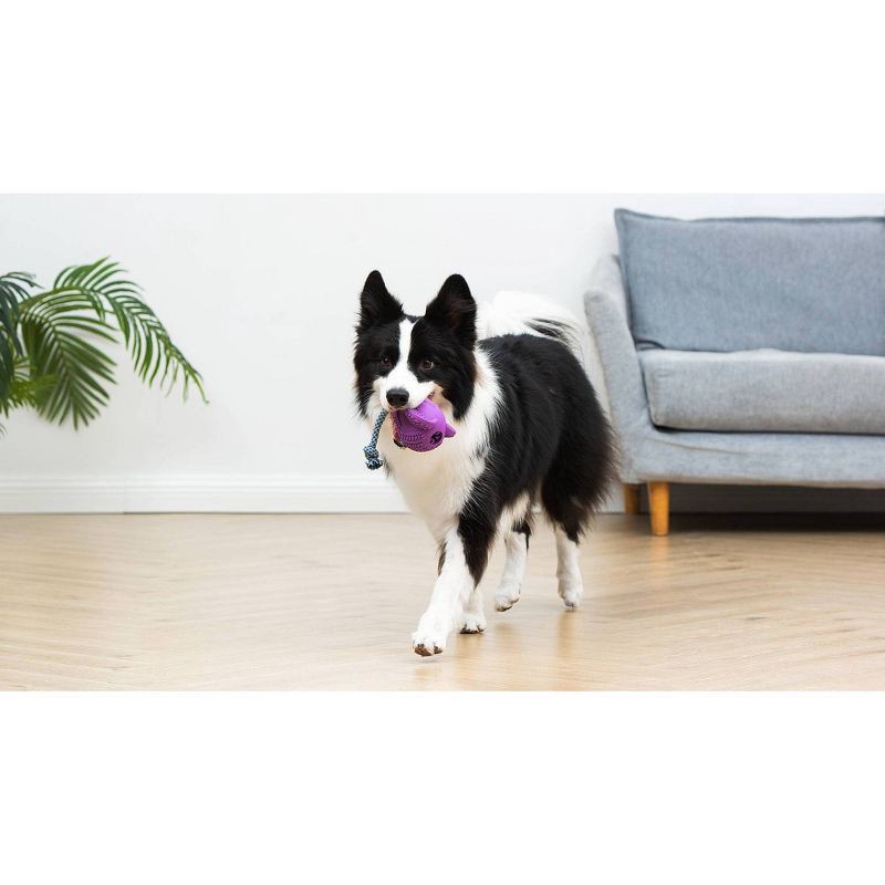 slide 5 of 5, Arm & Hammer 3.34" Treadz Large Elephant Dog Rope Plush Toy - Purple, 1 ct