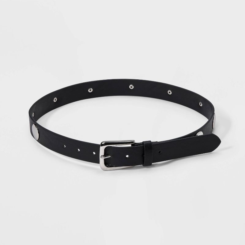 slide 2 of 3, Elevated Stud Belt - Universal Thread™ Black XL: Buckle, Solid Pattern, Women's Accessory, 1 ct