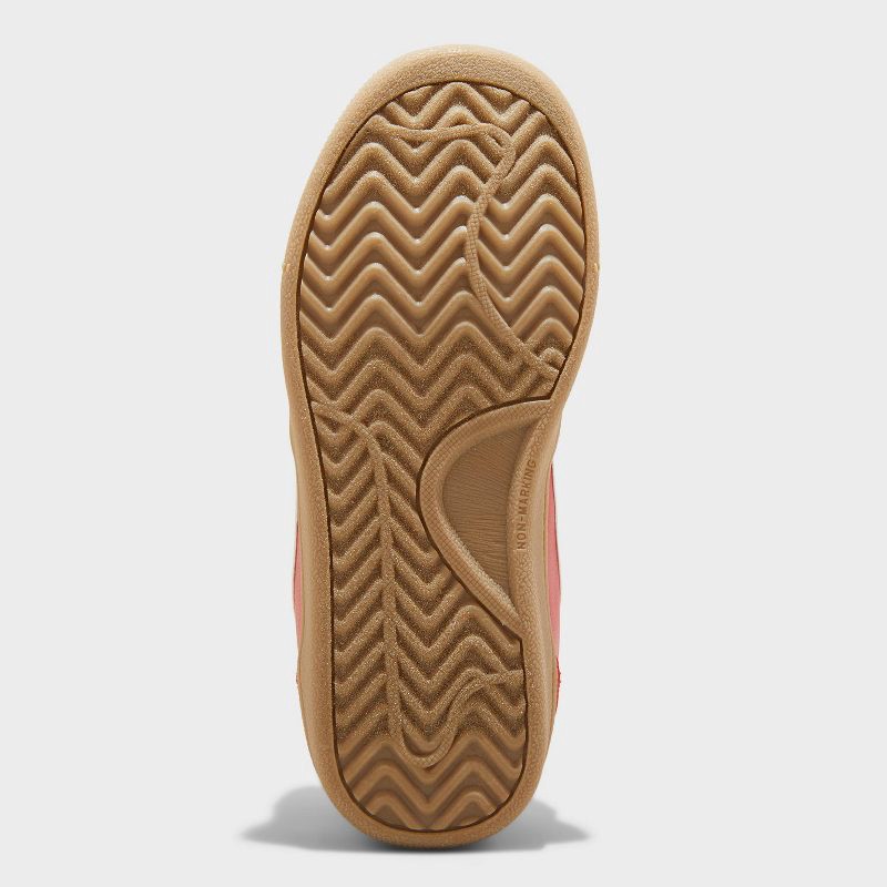 slide 4 of 4, Kids' Boston Court Sneakers - Cat & Jack™ Red 1: Faux Leather, Lace Up, Non Marking Sole, Closed Round Toe, Low Top, 1 ct