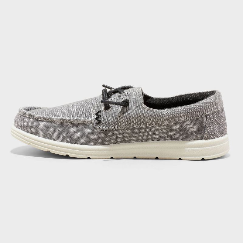 slide 2 of 4, Kids' Briar Slip-On Sneakers - Cat & Jack™ Charcoal Gray 2: Elastic Laces, Canvas, Low Top, 1 ct
