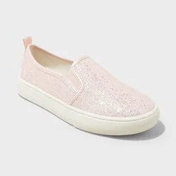 Kids' Charlotte Slip-On Sneakers - Cat & Jack™ Blush 1: Faux Leather, Non-Marking Sole, Closed Round Toe