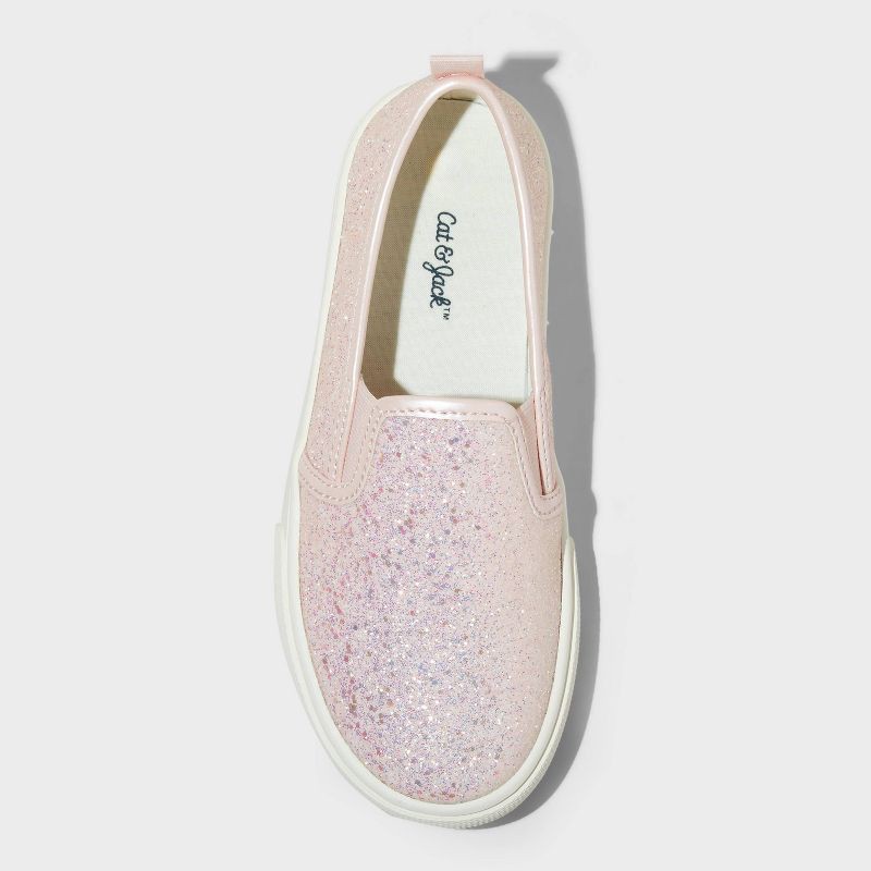 slide 3 of 4, Kids' Charlotte Slip-On Sneakers - Cat & Jack™ Blush 5: Faux Leather, Non-Marking Sole, Closed Round Toe, Low Top, 1 ct