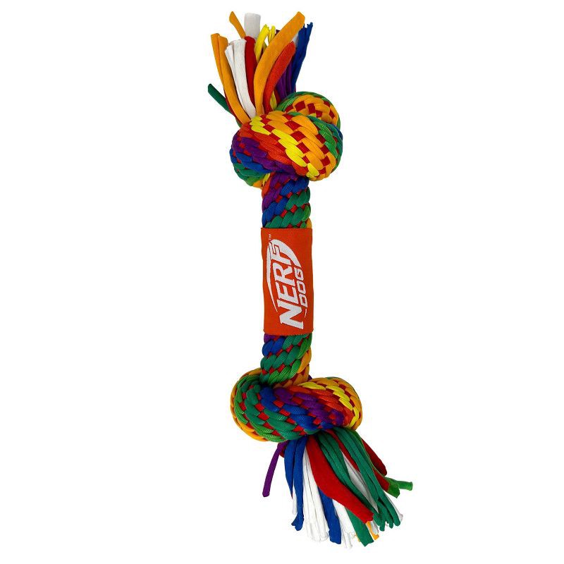 slide 2 of 5, NERF 2" T-Shirt with 2 Knots Dog Rope Toy, 1 ct