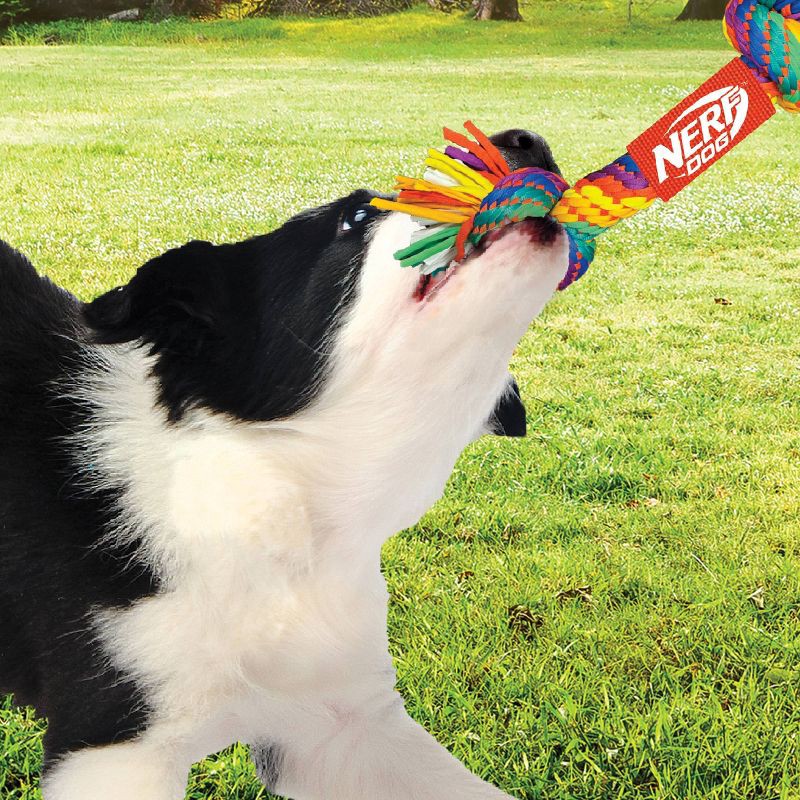 slide 5 of 5, NERF 2" T-Shirt with 2 Knots Dog Rope Toy, 1 ct