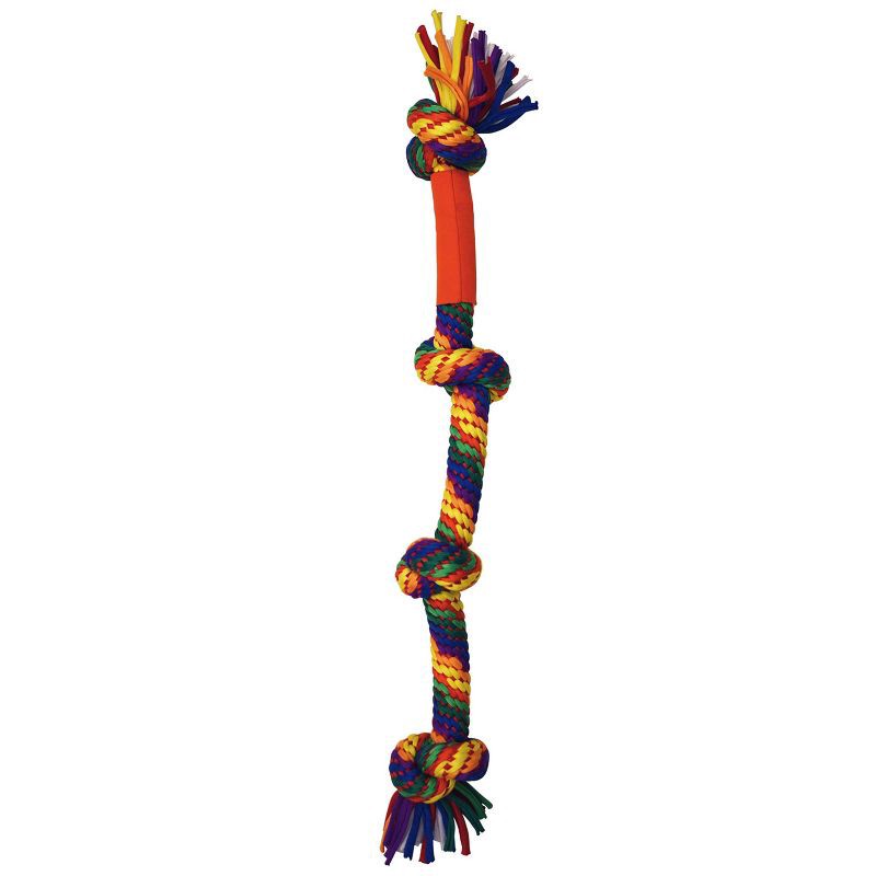 slide 3 of 5, NERF 24" T-Shirt with 4 Knots Dog Rope Toy, 1 ct