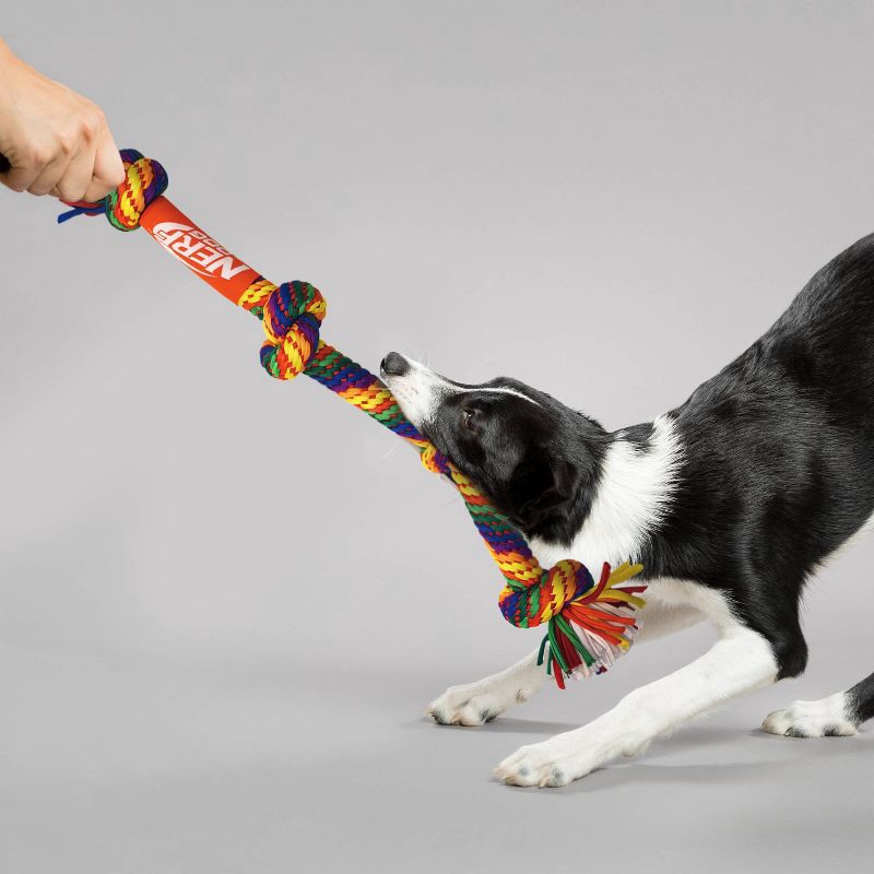 slide 4 of 5, NERF 24" T-Shirt with 4 Knots Dog Rope Toy, 1 ct