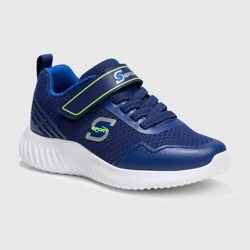 S Sport By Skechers Kids' Rayner Sneakers - Navy Blue 2: Hook & Loop Closure, Cushioned Insole, Closed Round Toe, Medium Width