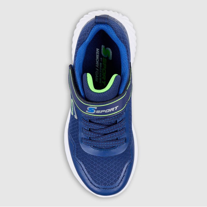 slide 3 of 4, S Sport By Skechers Kids' Rayner Sneakers - Navy Blue 4: Hook and Loop Closure, Cushioned Insole, Flocked Outsole, 1 ct