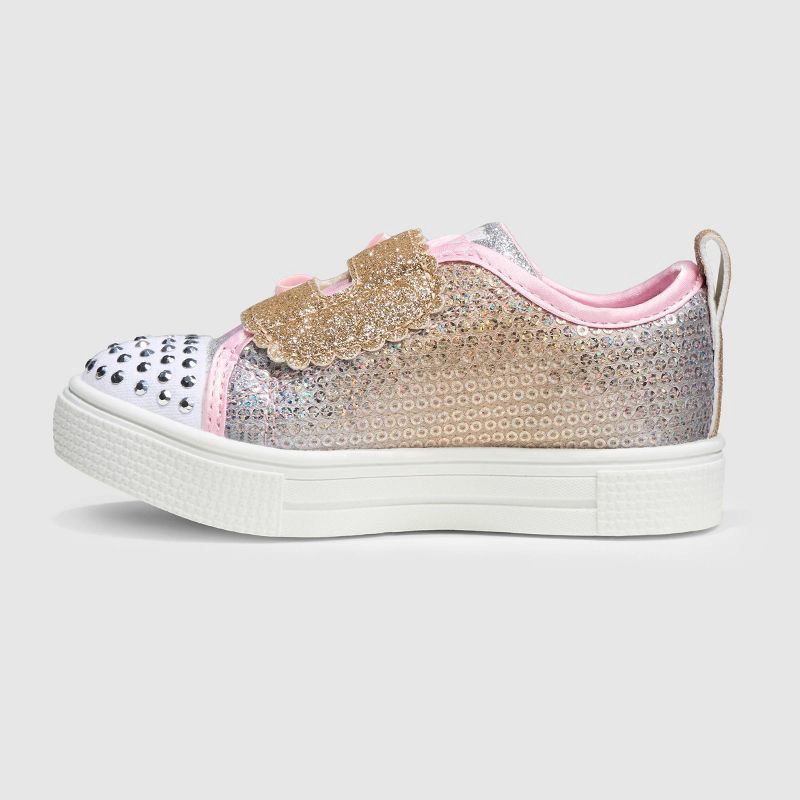slide 2 of 5, S Sport By Skechers Toddler Girls' Lexie Sneakers - Light Pink 11T: Hook & Loop, Light Up, Polka Dots, 1 ct