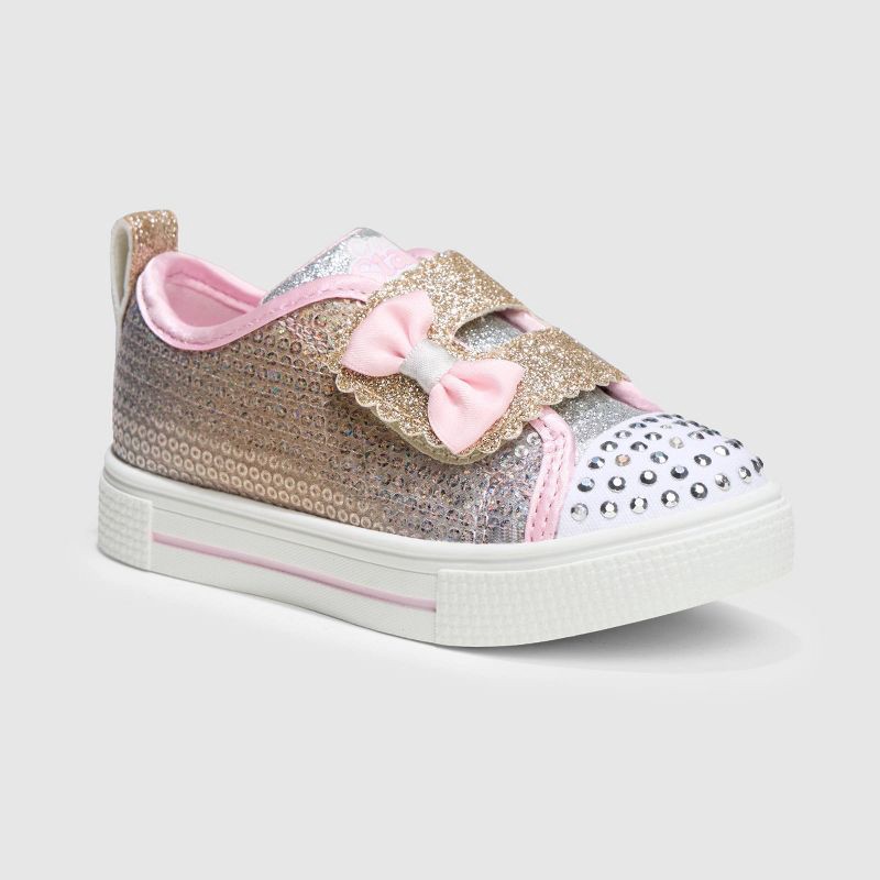slide 5 of 5, S Sport By Skechers Toddler Girls' Lexie Sneakers - Light Pink 12T: Hook & Loop, Light Up, Cushioned Insole, 1 ct