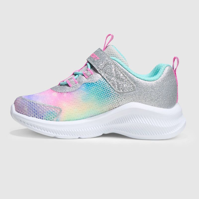 slide 2 of 4, S Sport By Skechers Toddler Girls' Cora Sneakers - Silver 5T: Hook and Loop Closure, Cushioned Insole, Glitter Detail, Mesh Design, 1 ct