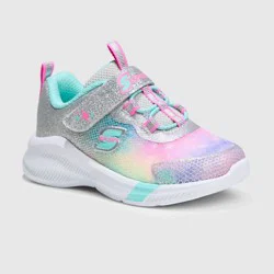 S Sport By Skechers Toddler Girls' Cora Sneakers - Silver 12T: Hook and Loop Closure, Cushioned Insole, Glitter Detail, Mesh Textile