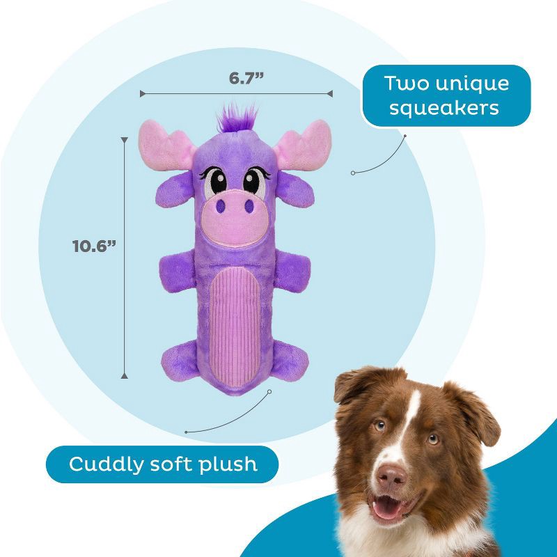 slide 6 of 6, Outward Hound Moose Stuffing Free Dog Animal Plush Toy, 1 ct