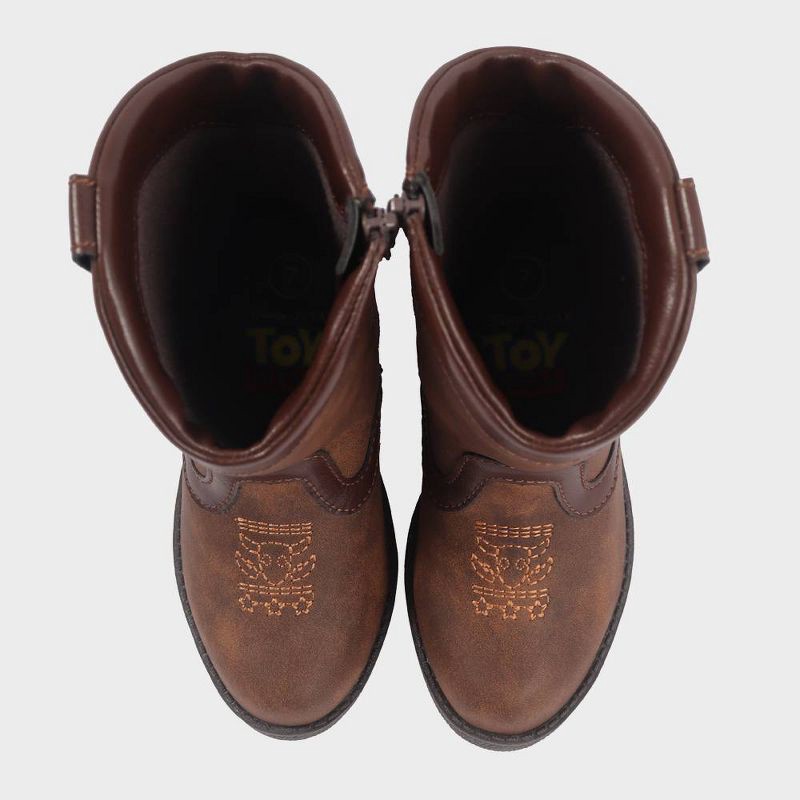 slide 7 of 7, Toddler Toy Story Boots - Brown 5T: Woody Western Style, Disney Licensed, Zipper Closure, Non-Marking Sole, Medium Width, 1 ct