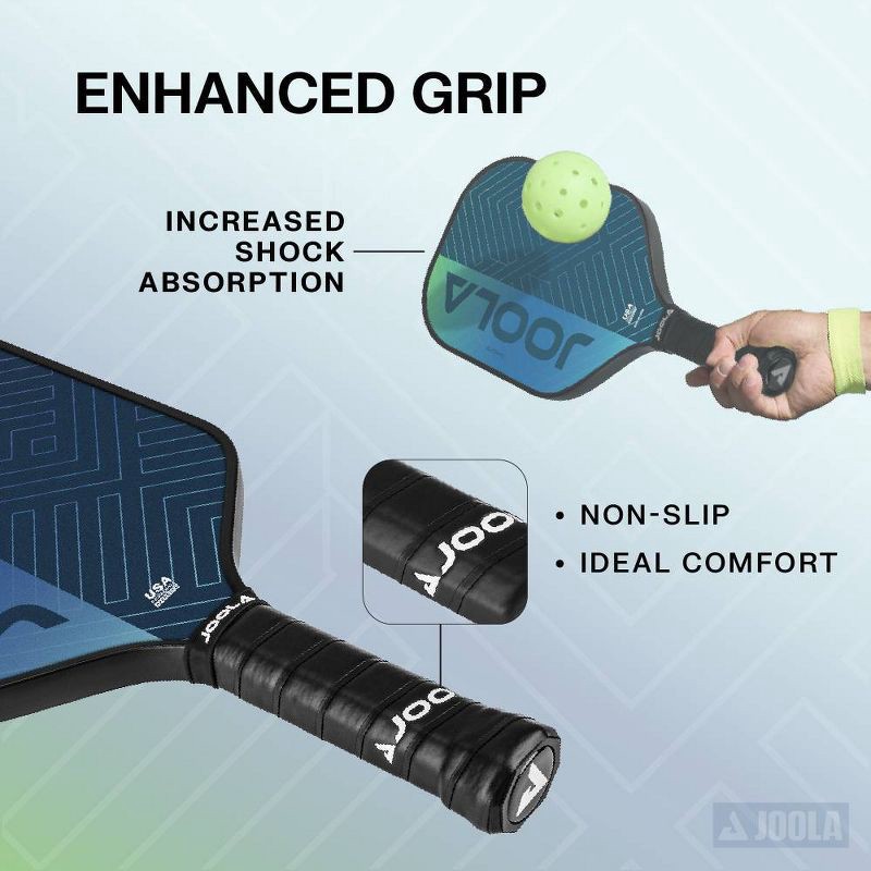 slide 4 of 6, Joola 16.5" Okkoto Traditional Pickleball Paddle - Green: Carbon Fiber, 8.3 oz, 8.3 oz