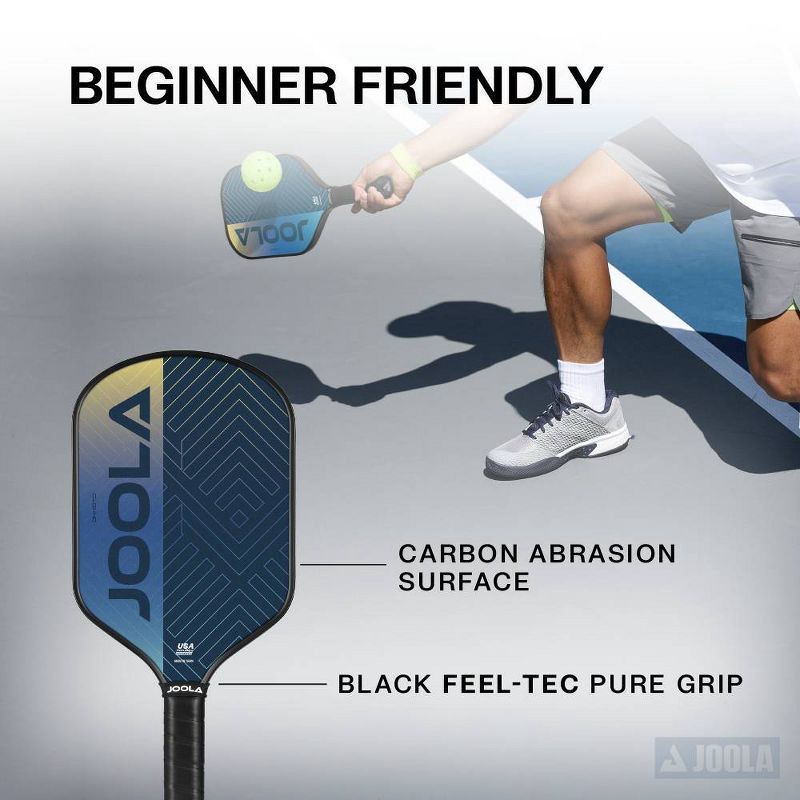 slide 3 of 6, Joola 16.5'' Okkoto Traditional Pickleball Paddle - Yellow: Carbon Fiber Racquet, 1 ct