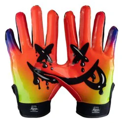 Cutters Game Day Receiver Gloves Youth - Drip Face L/XL: Nylon Sports Gloves for Football