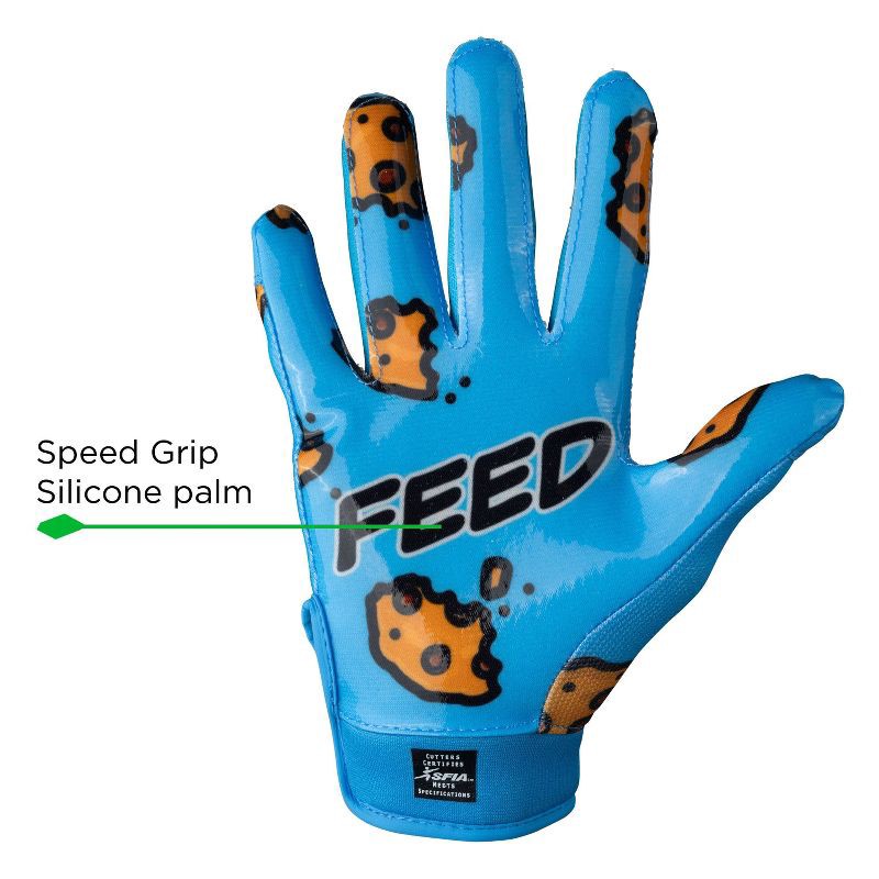 slide 6 of 7, Cutters Game Day Receiver Gloves Youth - Feed Me L/XL, 1 ct