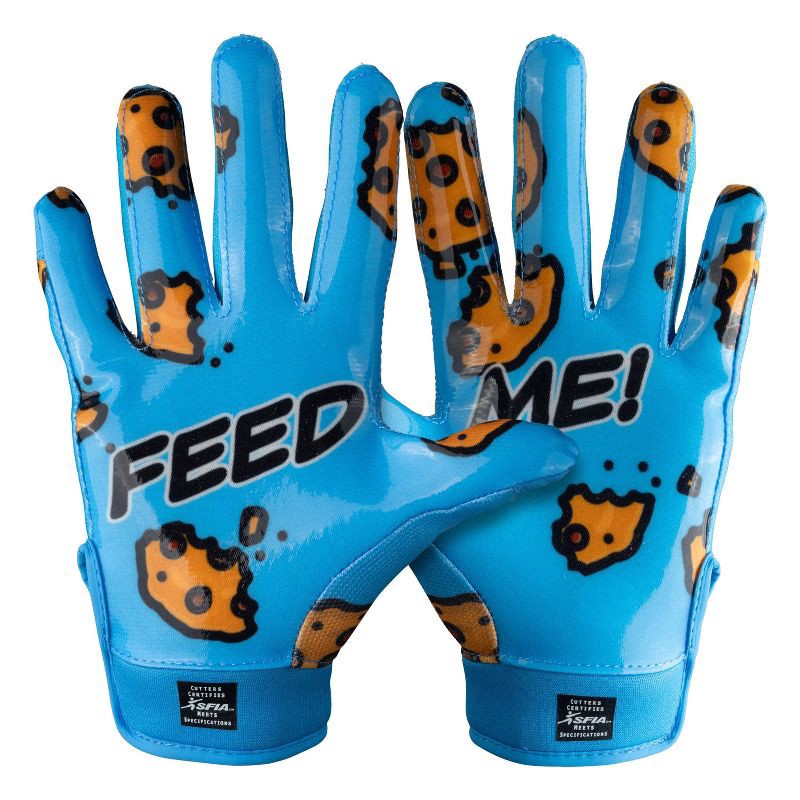 slide 1 of 7, Cutters Game Day Receiver Gloves Youth - Feed Me L/XL, 1 ct