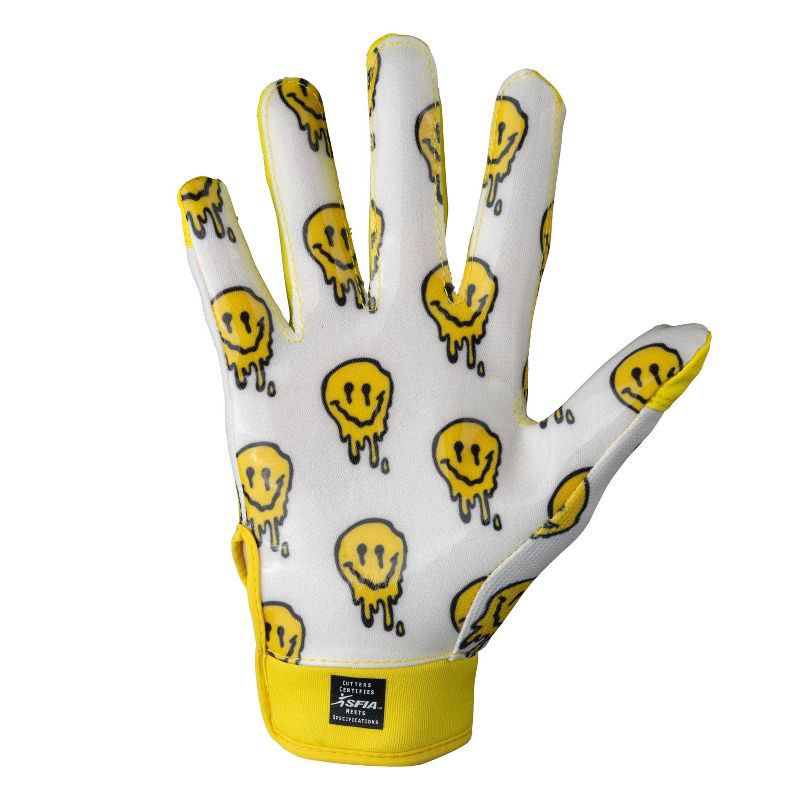 slide 2 of 7, Cutters Game Day Receiver Gloves Youth - Smile L/XL, 1 ct