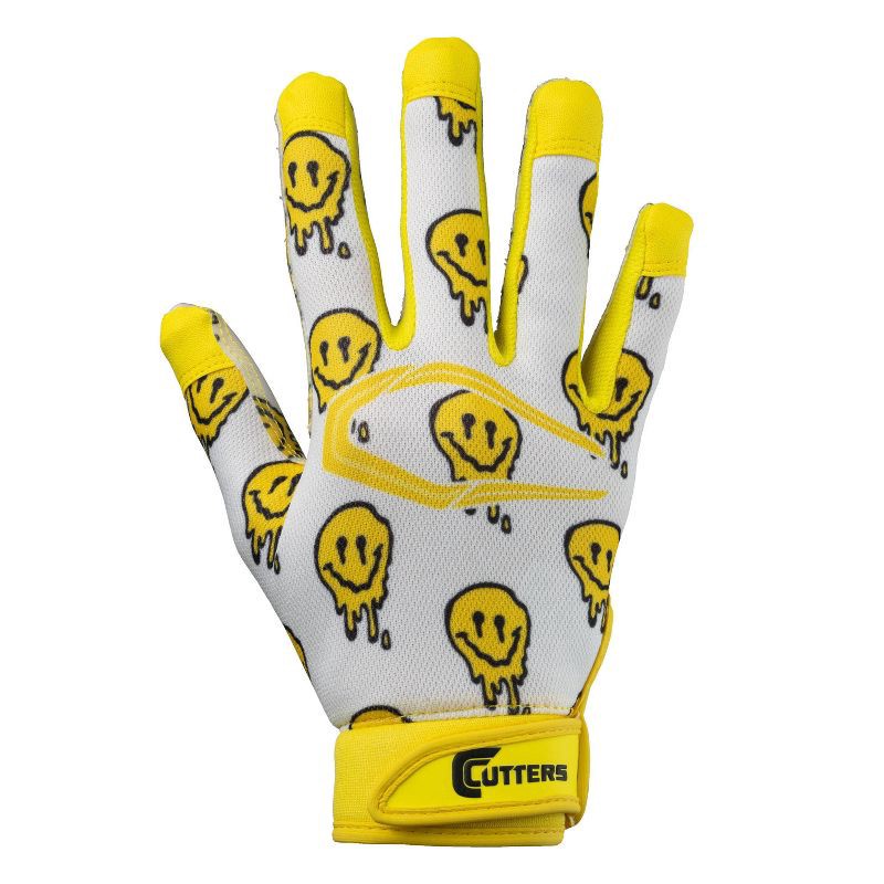 slide 3 of 7, Cutters Game Day Receiver Gloves Youth - Smile L/XL, 1 ct